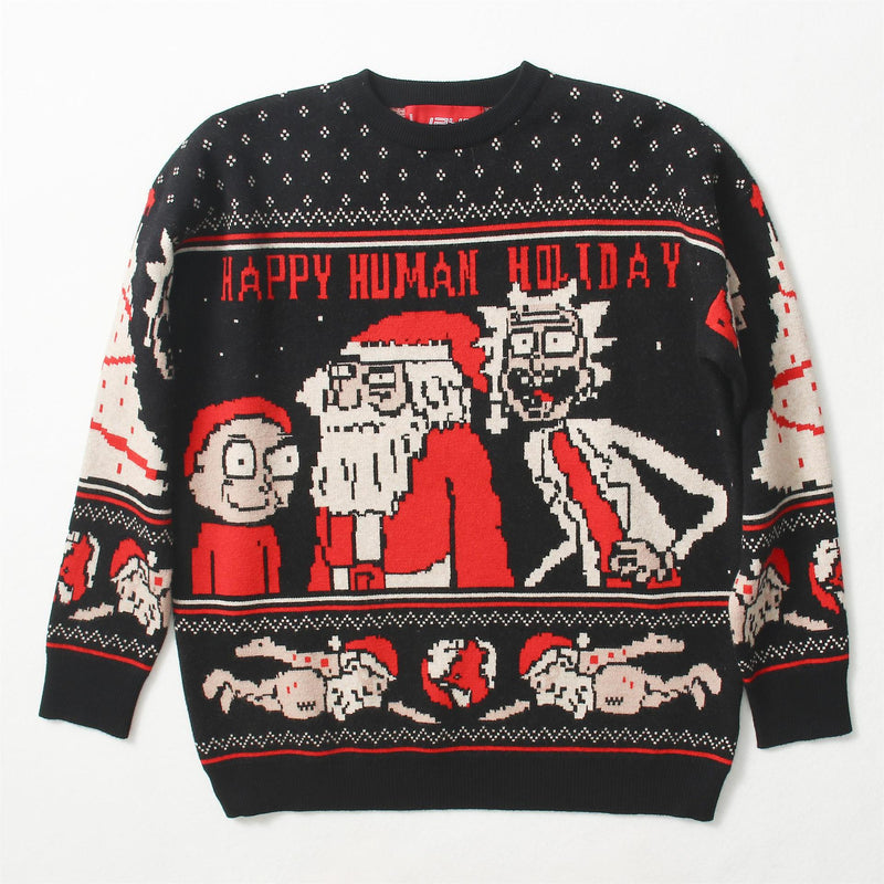 Christmas sweater couple loose jacquard sweater - WOMONA.COM