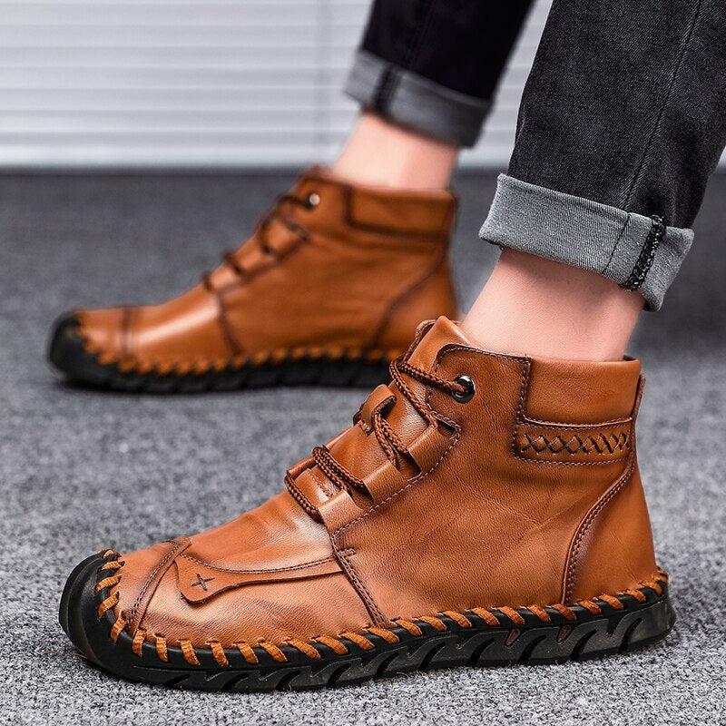 Leather shoes leather men casual shoes - WOMONA.COM