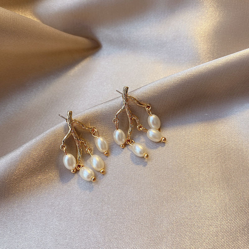 Pearl branch earrings women - WOMONA.COM