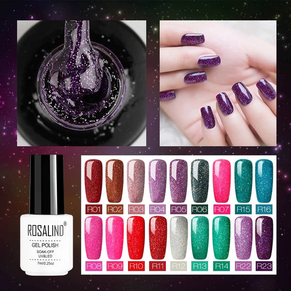 Stars decorated with rainbow light therapy nails 29 colors - WOMONA.COM