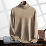 High Lapel Fall Winter Men Cashmere Casual Bottoming Shirt - WOMONA.COM