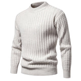 Men's Knitwear Solid Color Round Neck Fashion Sweater - WOMONA.COM