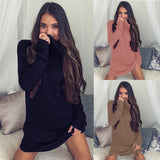 NEW Winter sweaters women turtlene shirt knit dress - WOMONA.COM