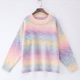 Small Loose Round Neck Pullover Sweater - WOMONA.COM