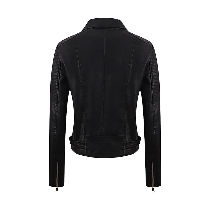 Motorcycle Clothing Washed Leather Jacket - WOMONA.COM