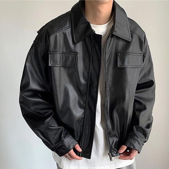 Vintage Motorcycle Leather Coat Men's Autumn - WOMONA.COM