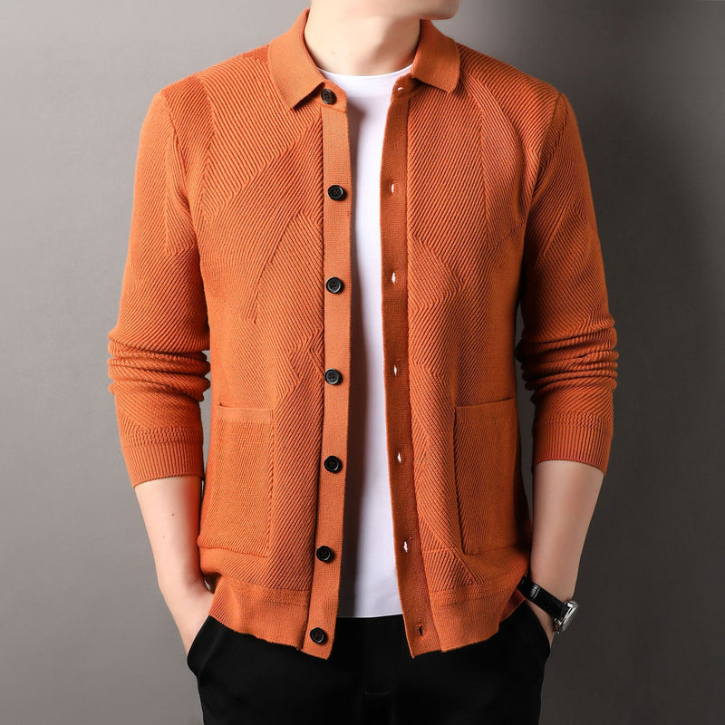 Men's Knitting Sweater Cardigan Lapel Fashion - WOMONA.COM