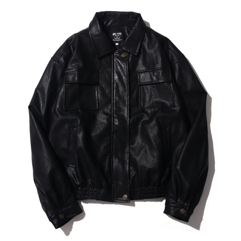 Japanese Vintage PU Motorcycle Leather Jacket - WOMONA.COM