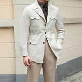 Coat Men's Texture Line Slim Suit Collar - WOMONA.COM