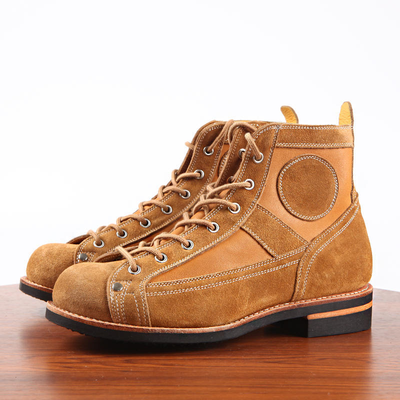 Leather Stitching Paratrooper Work Ankle Boots