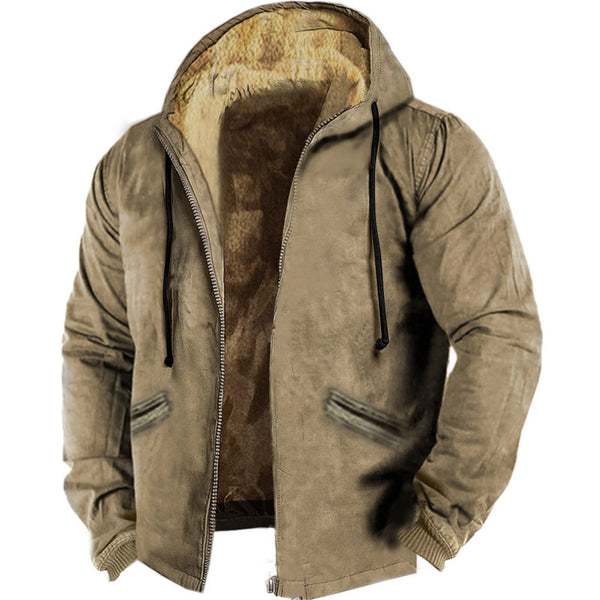 Brown Lining Cotton-padded Jacket