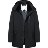 Men's Coat Winter Thick Cotton Clothing Removable Hat - WOMONA.COM