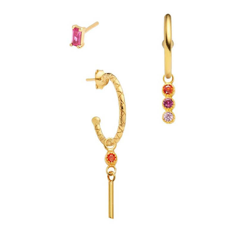 Fashion Earrings Set 3 Pieces - WOMONA.COM