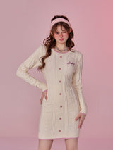 Retro Milky White Tight Fitting Buttocks Dress - WOMONA.COM