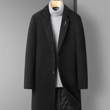 Men's Mid Length Thick Woolen Coat - WOMONA.COM