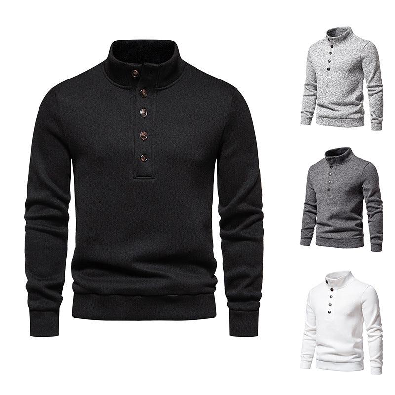 Men's Button Turtleneck Loose Pullover