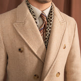 Vintage Men's Wool Herringbone Polo Coat - WOMONA.COM