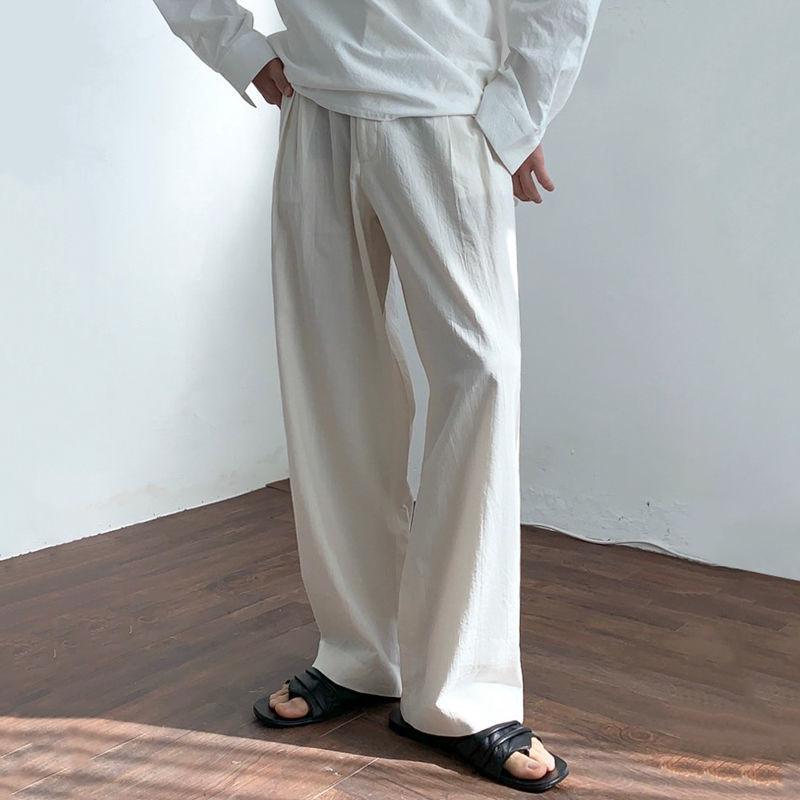 Thin Linen Men's Pants Loose Straight Casual Trousers - WOMONA.COM