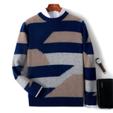 Round Neck Multicolor Woolen Sweater Men's