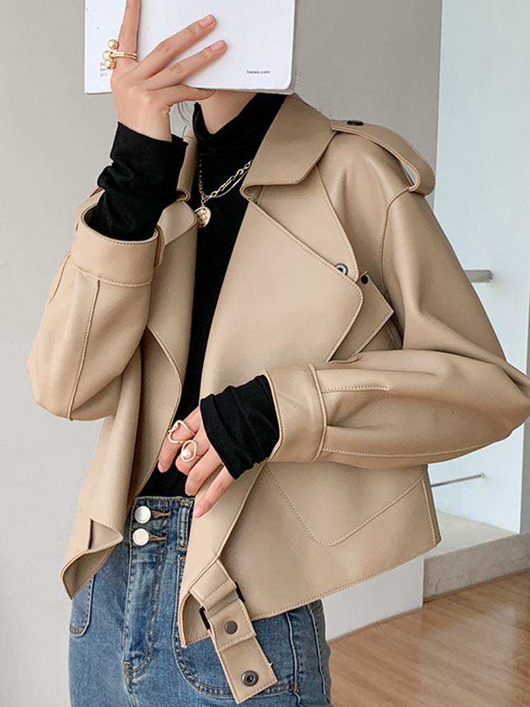 New Genuine Leather Clothes Women's Jacket Sheepskin Loose-fitting Short Coat