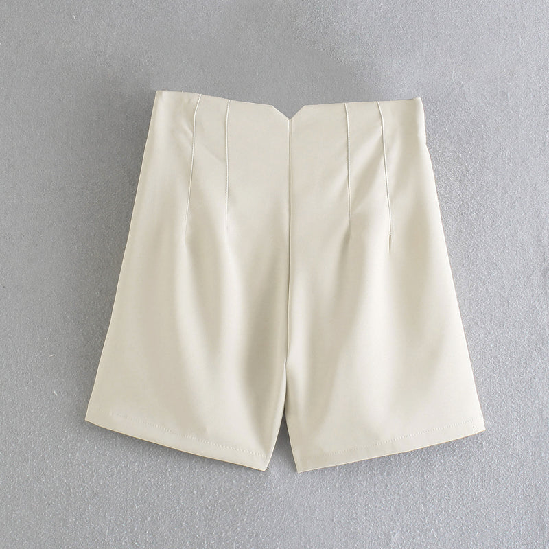 Temperament Simple High Waist Casual Shorts Women - WOMONA.COM