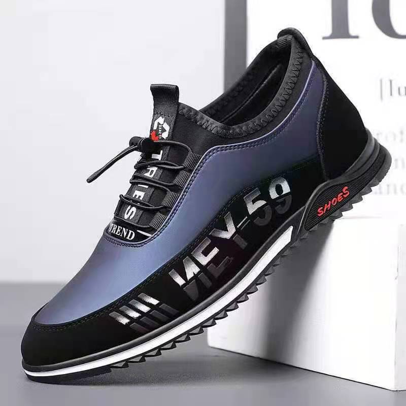 Letter Print Sneakers Men No Tie Outdoor Running Sports Shoes - WOMONA.COM