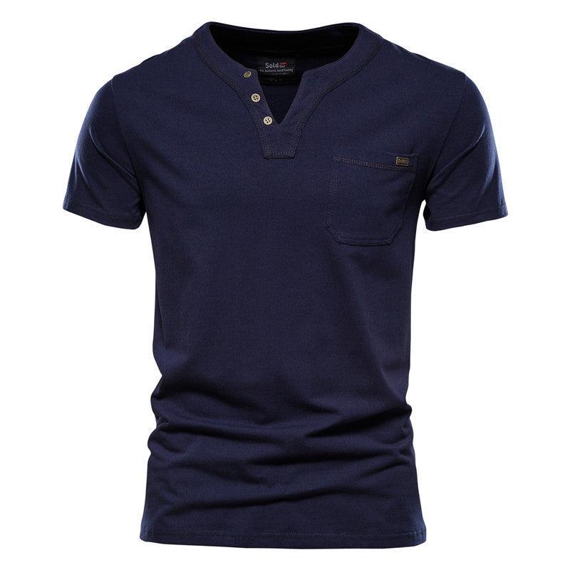 Sports T-shirt Slim Cotton Pocket Men - WOMONA.COM