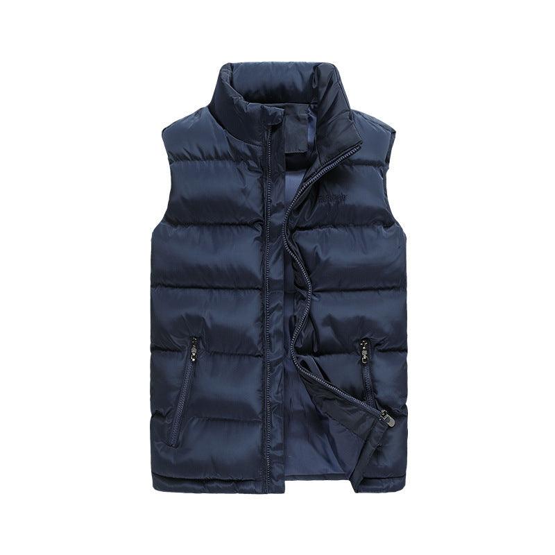 Chaleco informal de algodón con cuello alto para hombre, nuevo