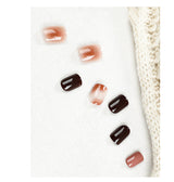 Strong Tea Coffee Nail Patch White Fake Nails - WOMONA.COM