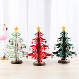 Wooden Christmas Tree Ornaments Scene Layout - WOMONA.COM