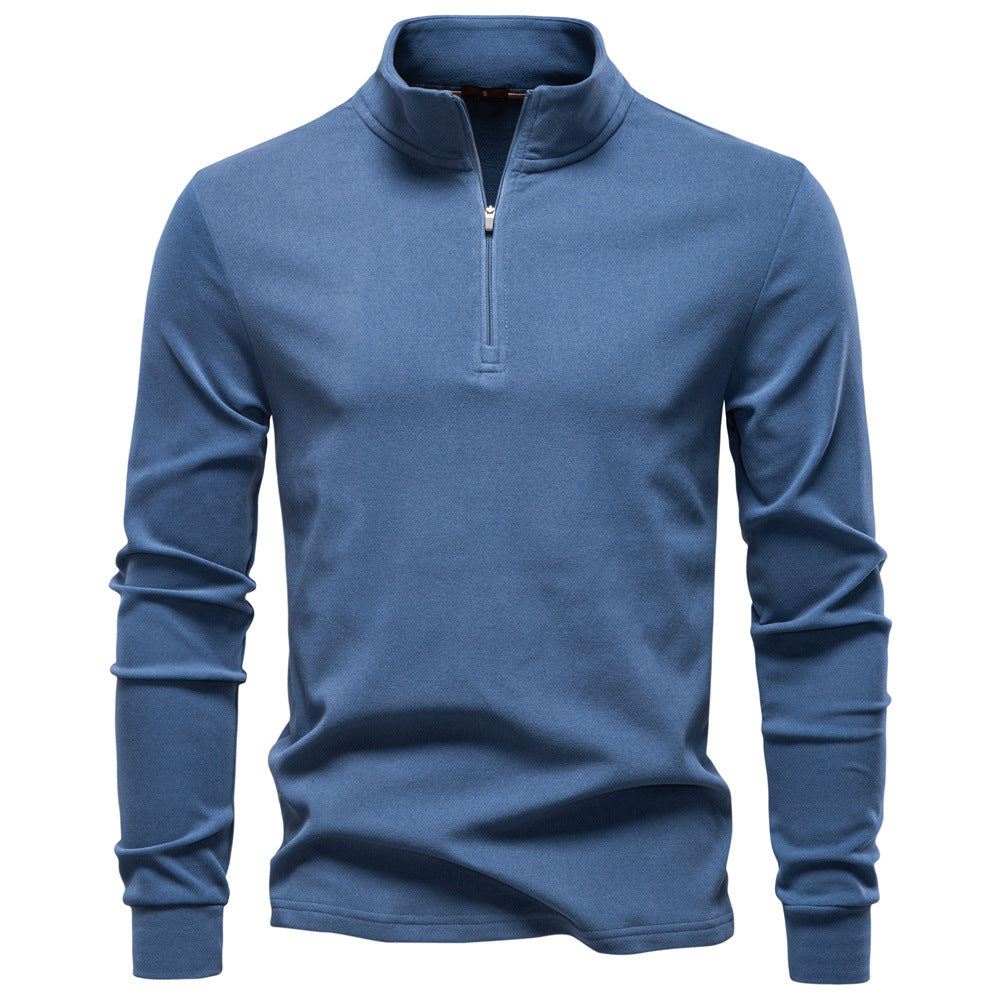 Men's Smooth-Knit Stand-Collar Half-Zip Pullover - product view 1