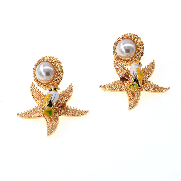 Starfish Pearl Korean Fashion Earrings - WOMONA.COM