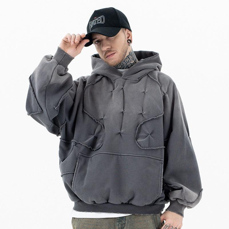 Creative Design Gradient Dyeing Hooded Sweater - WOMONA.COM