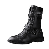 Middle Tube Leather Boots