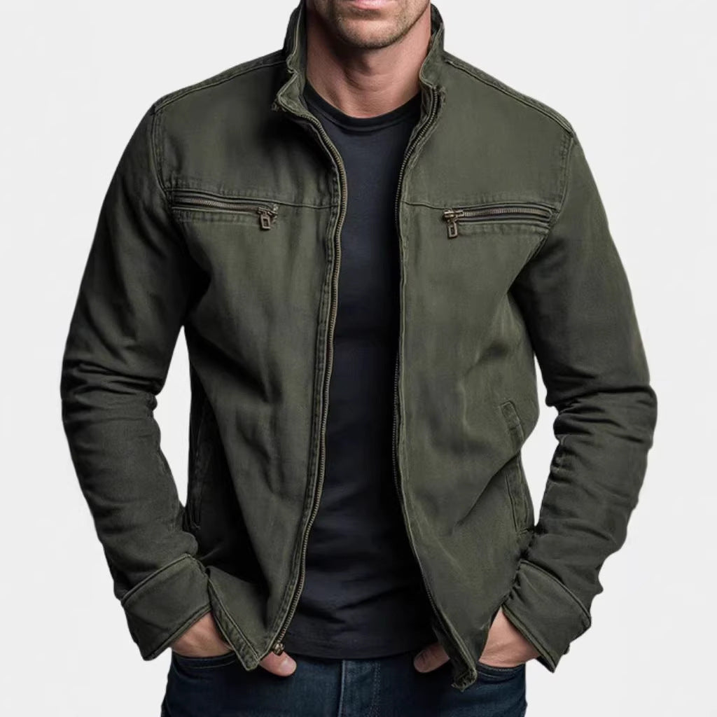 Men's loose-fit workwear jacket in army green