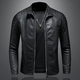 Men's Leather Motorcycle Jacket Thin Coat - WOMONA.COM