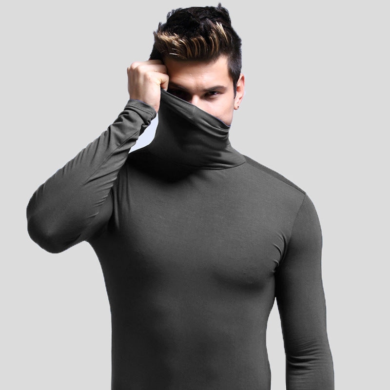 Long Sleeve Thin Tight Thermal Clothes Base Shirt Solid Color