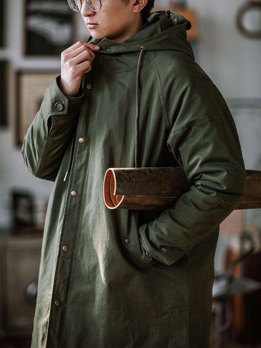 American Retro Fishtail Parka Hooded Jacket - WOMONA.COM