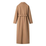 French Casual Mid-length With Belt Woolen Coat