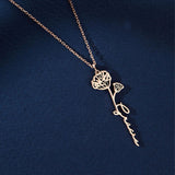 Stainless Steel December Flower Necklace - WOMONA.COM