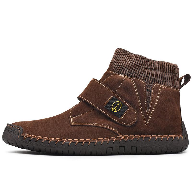 Velcro Shoes Men Ankle Boots - WOMONA.COM