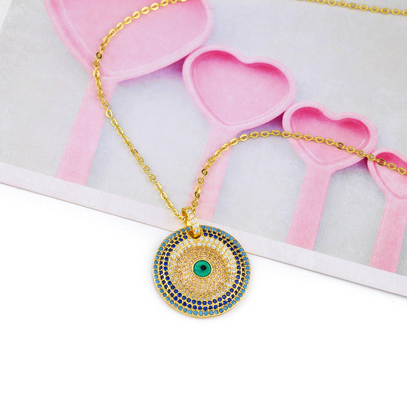 Round Zircon Necklace - WOMONA.COM