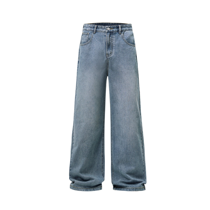 Men's American-style Washed Loose Jeans - WOMONA.COM