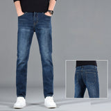 New Slim Fit Youth Casual Straight-leg Cotton Jeans Men - WOMONA.COM