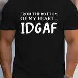 Esta camiseta está estampada con el logotipo de IDGAF y es adecuada para que la usen los hombres. Es una camiseta informal de manga corta con estilo callejero de primavera y verano.