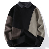 Men's False Two Pieces Sweater Base Knitting Thickened