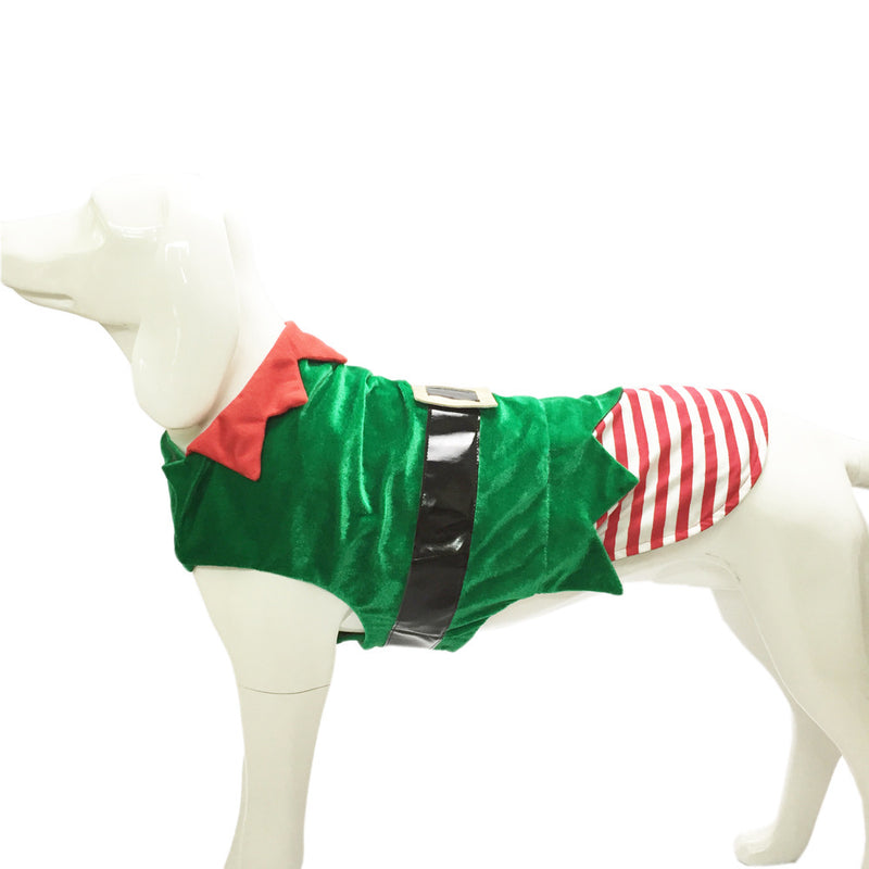 Green Elf Pet Dog Christmas Costume - WOMONA.COM