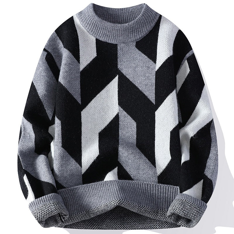 Winter Cool Contrast Color Sweater - WOMONA.COM