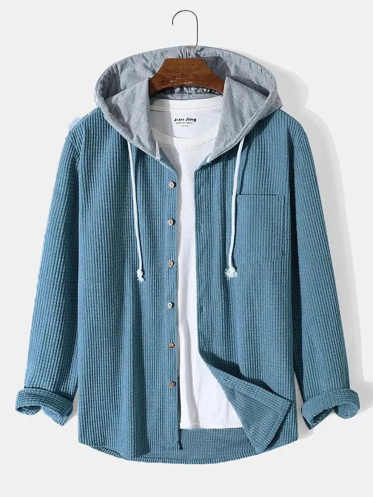 Men's Autumn And Winter Thickening Waffle Hooded - WOMONA.COM