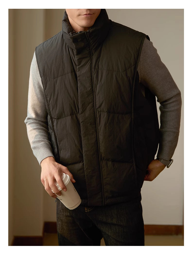 Chaqueta informal de negocios para hombre, gruesa y cálida, con cuello alto